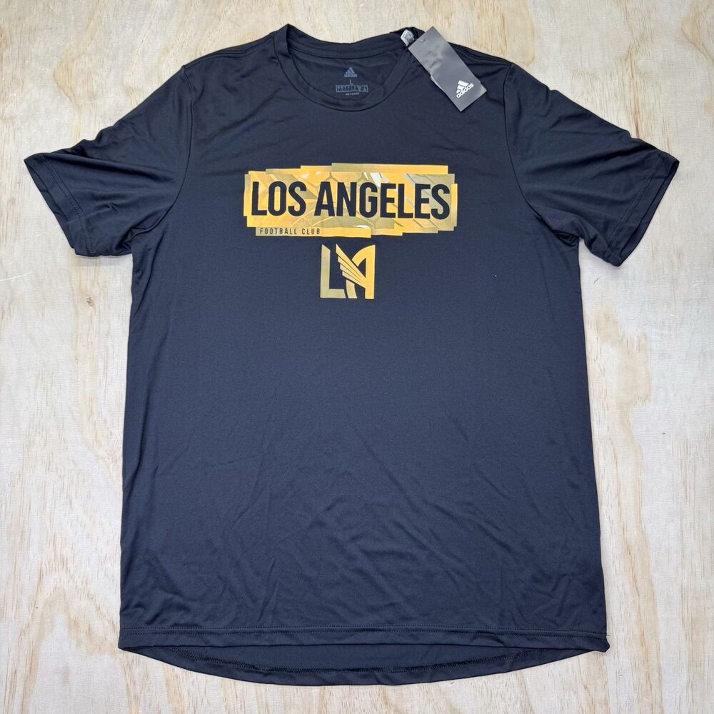 NEW LAFC Los Angeles FC adidas Pre-Game Aeroready Short Sleeve Shirt LG